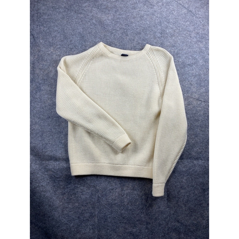VTG Brittania Mens L Cream Sweater Grandpa Casual Basic Quiet Luxury Coastal SEE